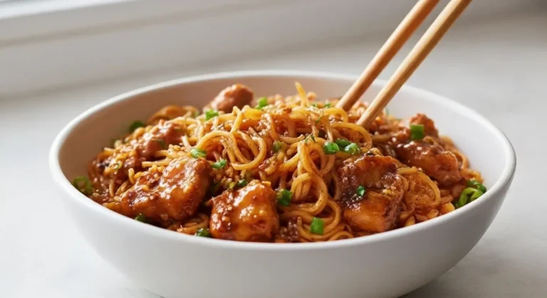 Sticky Garlic Chicken Noodles