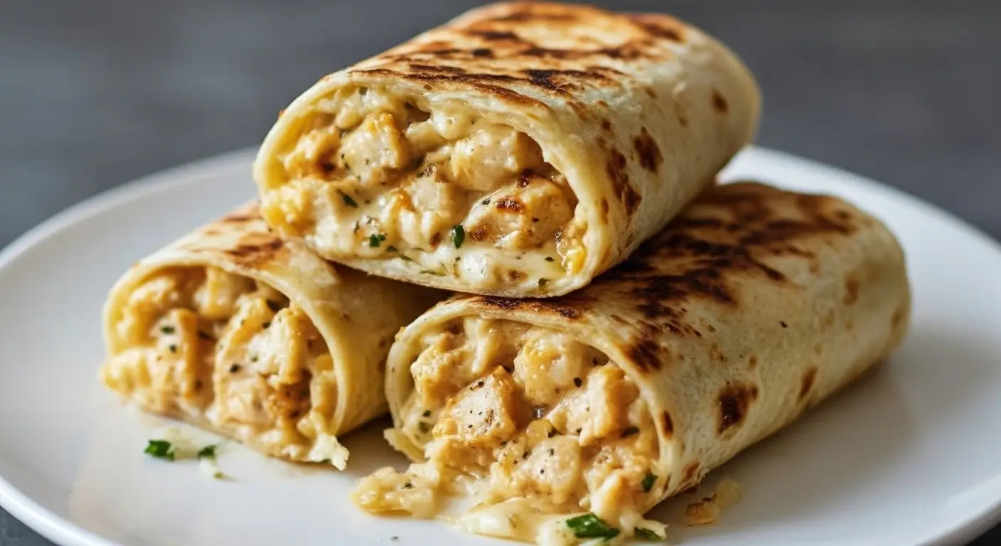 Cheesy Garlic Chicken Wraps