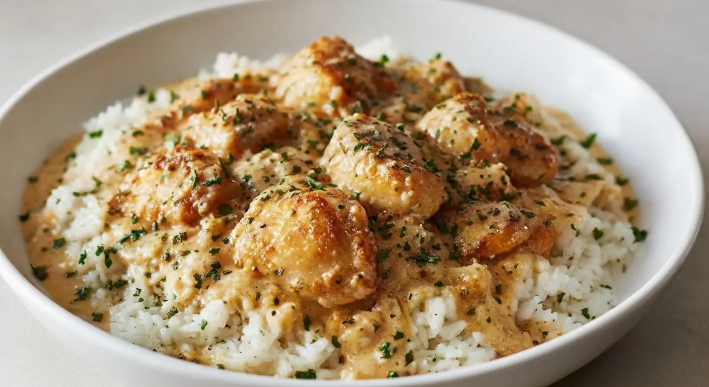 Creamy Smothered Chicken and Rice