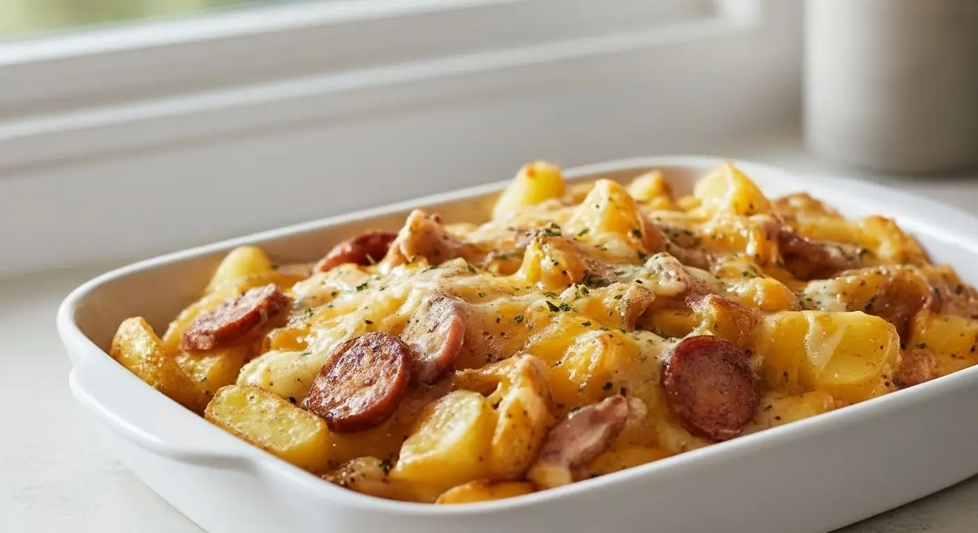 Cheesy Ranch Potatoes and Smoked Sausage