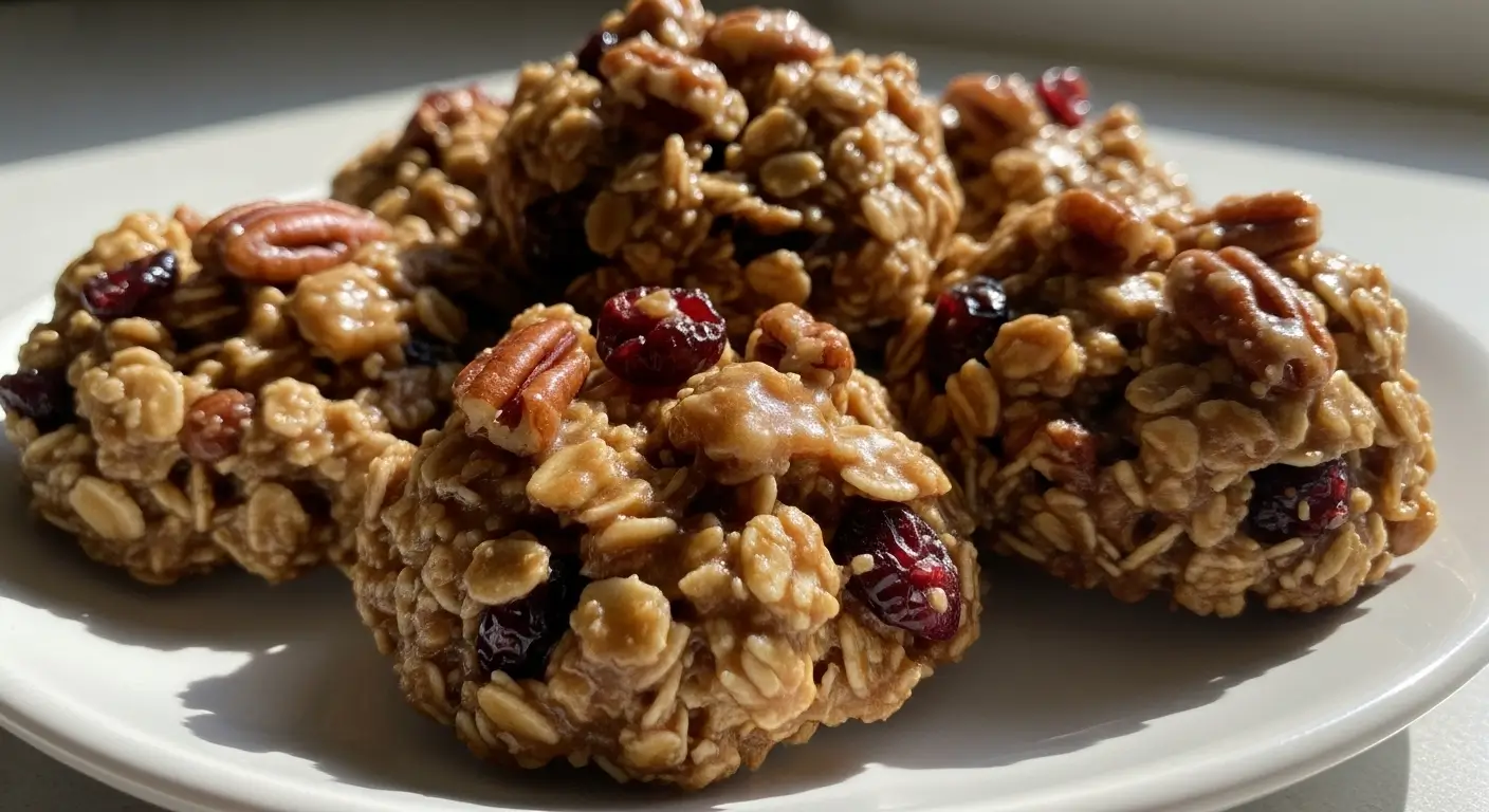 No-Bake Cranberry Pecan Praline Cookies