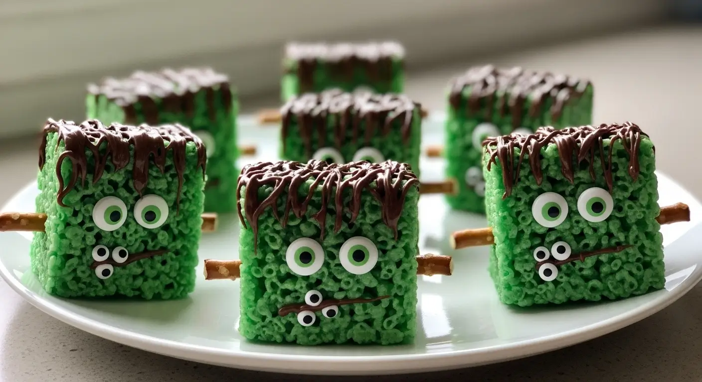 Frankenstein Rice Krispies Treats