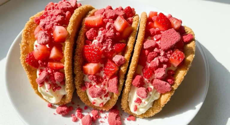 Strawberry Crunch Cheesecake Tacos