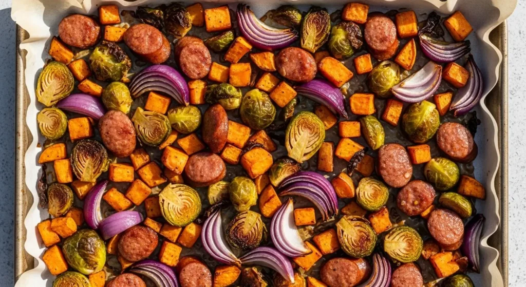 Maple Sheet Pan Smoked Sausage