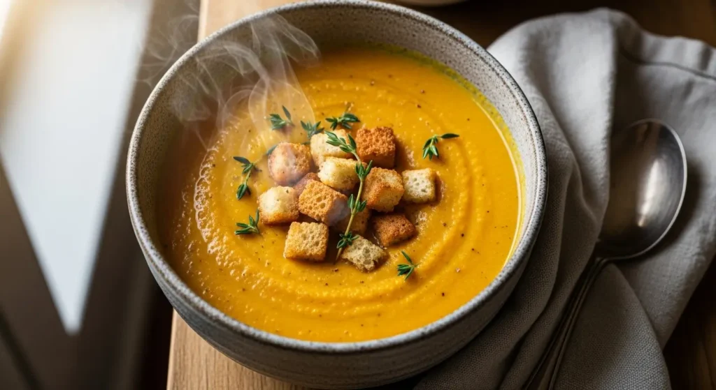 Brie and Cheddar Butternut Squash Beer Soup