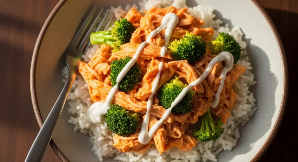 Crockpot Buffalo Chicken and Broccoli