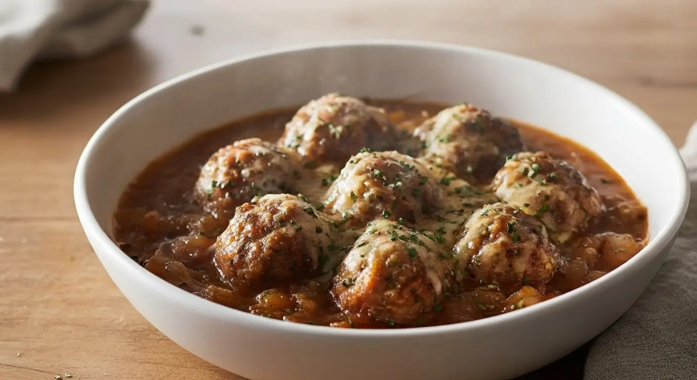French Onion Meatballs