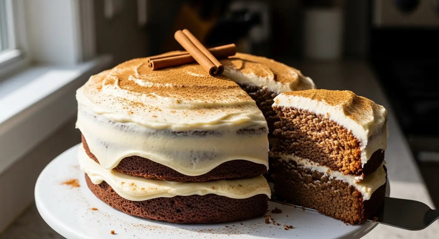 Christmas Spice Cake with Eggnog Buttercream