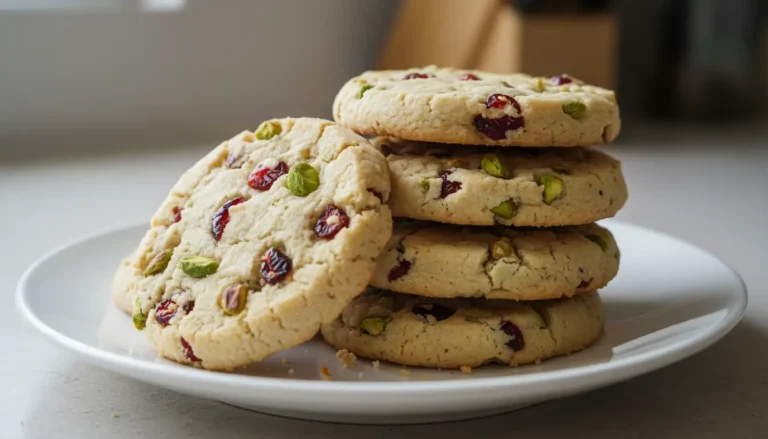 Cranberry Pistachio Shortbread Cookies