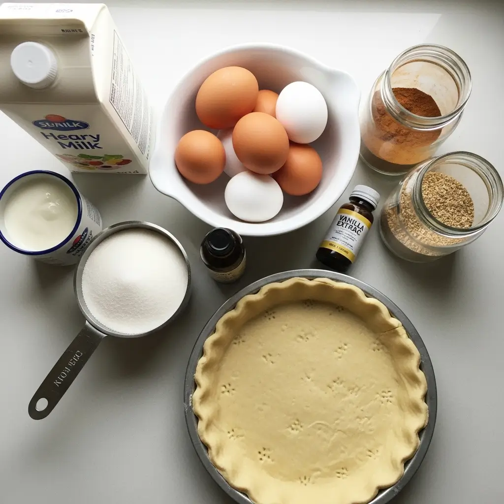 Christmas Eve Cinnamon Vanilla Creamy Custard Pie