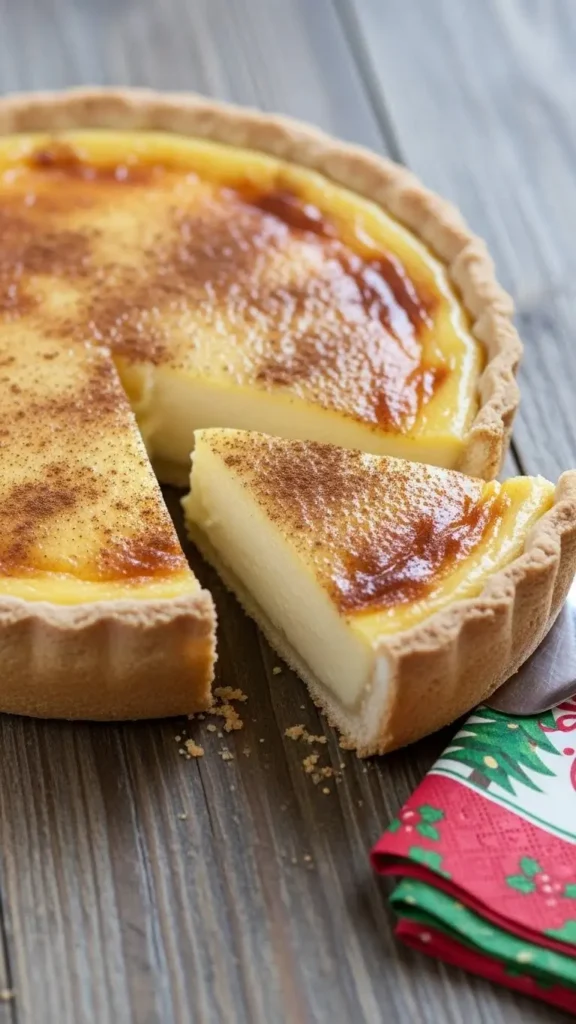 Christmas Eve Cinnamon Vanilla Creamy Custard Pie