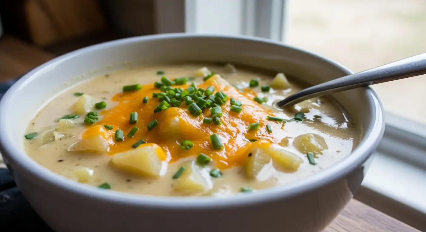 Cheddar Garlic Herb Potato Soup
