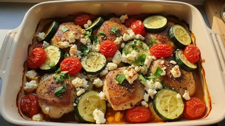 Mediterranean Chicken Zucchini Bake