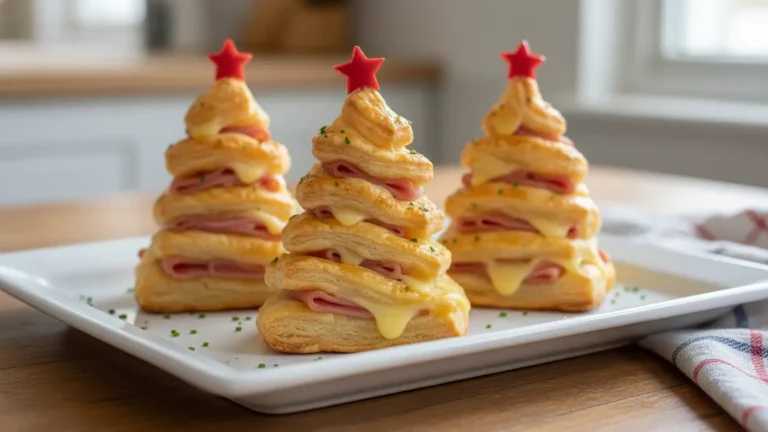 Ham and Cheese Puff Pastry Christmas Trees